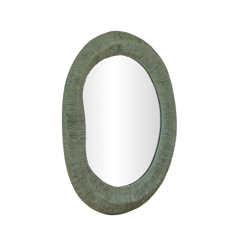 Orpheus Ribbed Forest Green Fiberglass Thick Wall Mirror