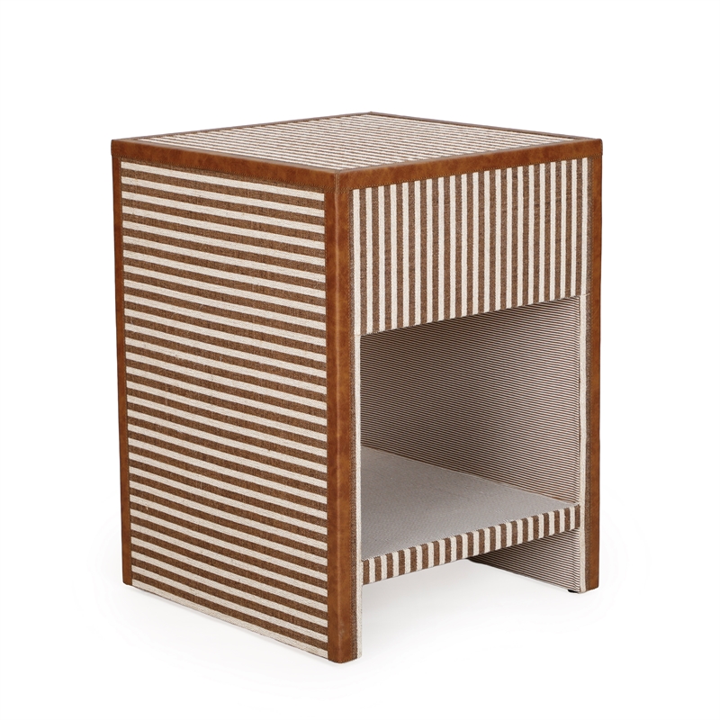 Kora Brown Cotton Jute Nightstand