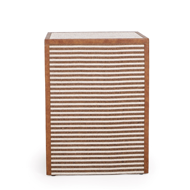 Kora Brown Cotton Jute Nightstand