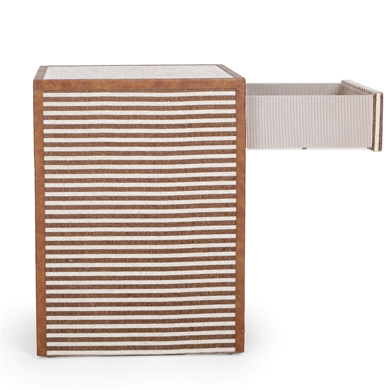 Kora Brown Cotton Jute Nightstand