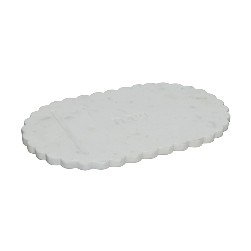 Shabbat White Marble Serving Board