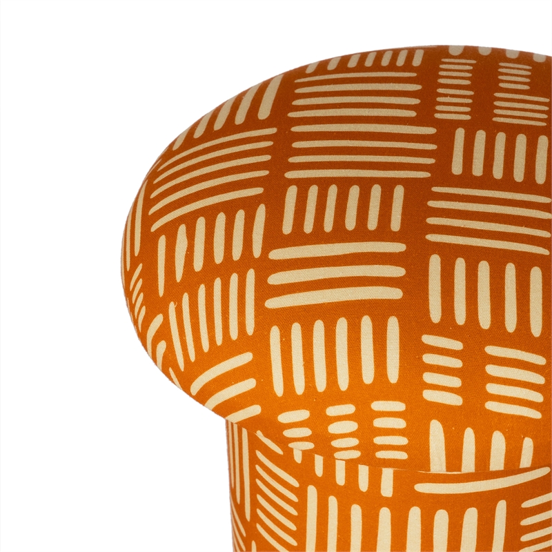 Lucy Rust Orange Tribal Print Mushroom Stool