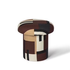 Lucy Mud Brown Abstract Print Mushroom Stool