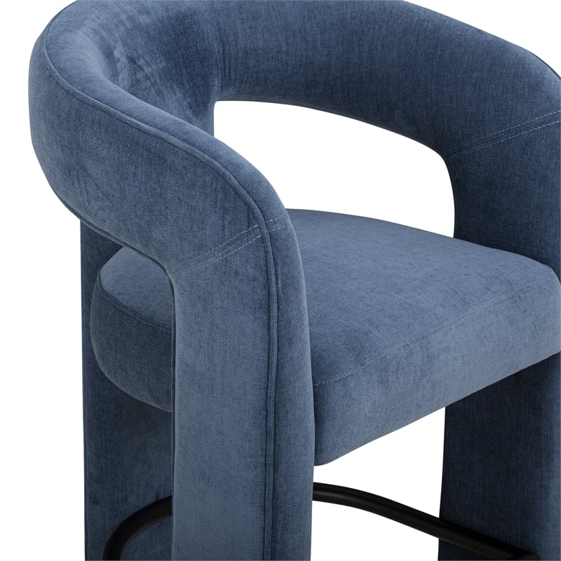 Malone Denim Blue Performance Fabric Counter Stool
