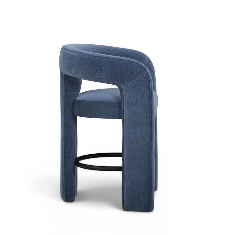 Malone Denim Blue Performance Fabric Counter Stool