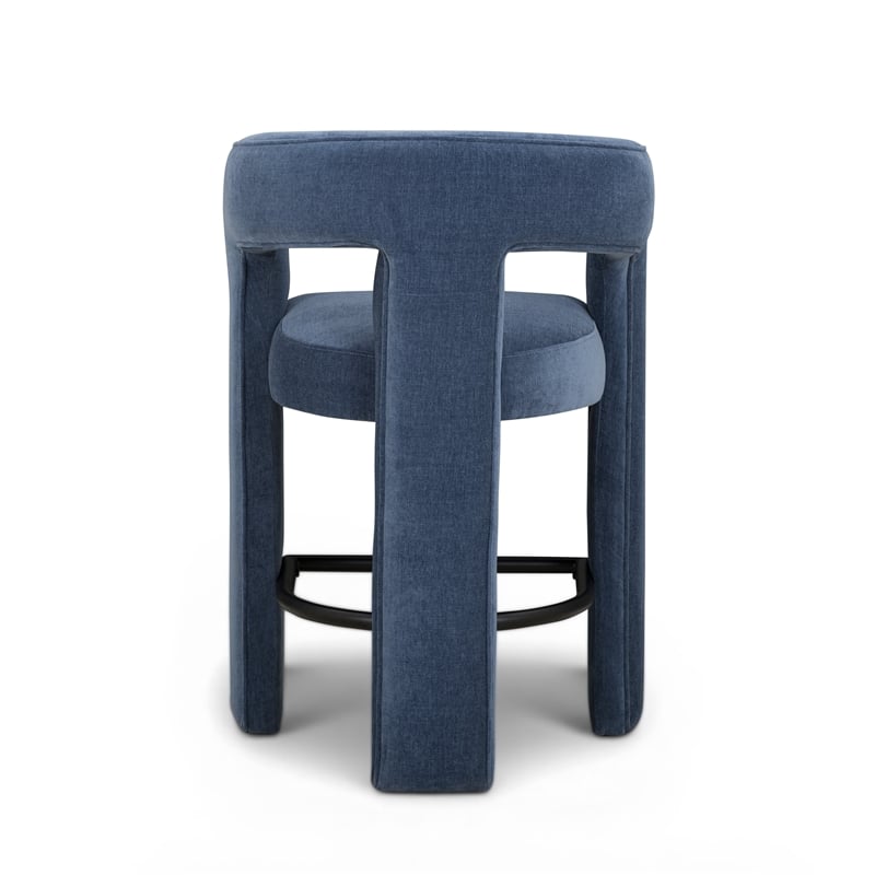 Malone Denim Blue Performance Fabric Counter Stool