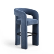Malone Denim Blue Performance Fabric Bar Stool
