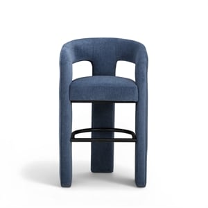 Malone Denim Blue Performance Fabric Bar Stool