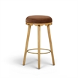 Oodle Bronze Performance Vegan Mohair Natural Bar Stool