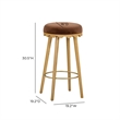Oodle Bronze Performance Vegan Mohair Natural Bar Stool