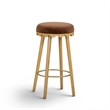 Oodle Bronze Performance Vegan Mohair Natural Bar Stool