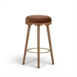 Oodle Bronze Performance Vegan Mohair Light Walnut Bar Stool