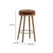 Oodle Bronze Performance Vegan Mohair Light Walnut Bar Stool
