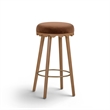 Oodle Bronze Performance Vegan Mohair Light Walnut Bar Stool