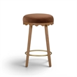 Oodle Bronze Performance Vegan Mohair Light Walnut Counter Stool