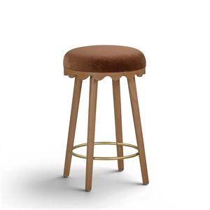 Oodle Bronze Performance Vegan Mohair Light Walnut Counter Stool