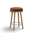 Oodle Bronze Performance Vegan Mohair Light Walnut Counter Stool