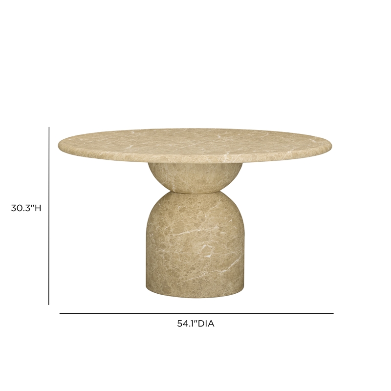 Cynthia Light Emperador Faux Marble Indoor / Outdoor Dining Table