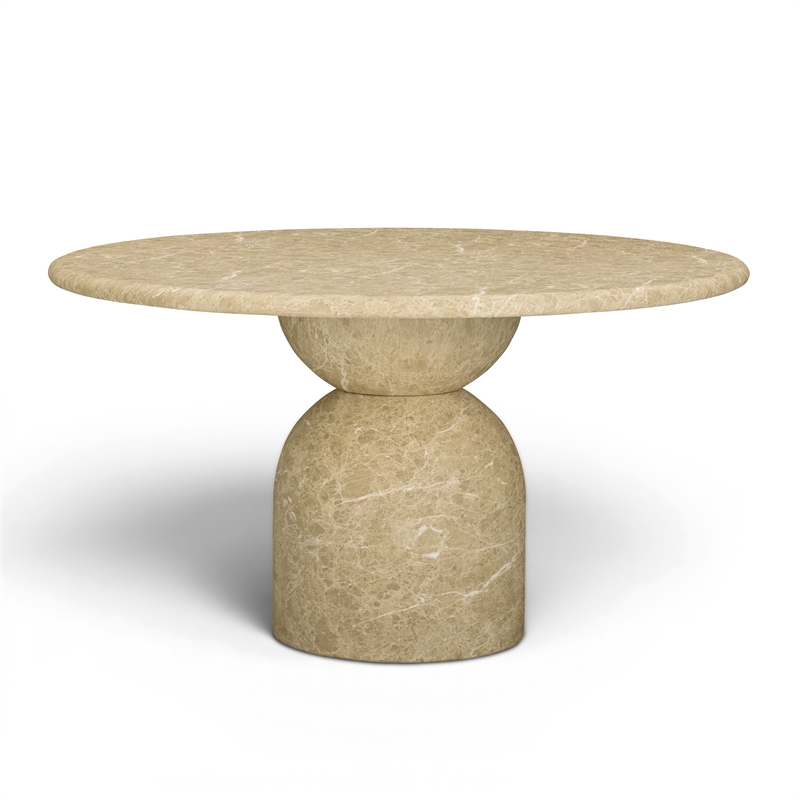 Cynthia Light Emperador Faux Marble Indoor / Outdoor Dining Table