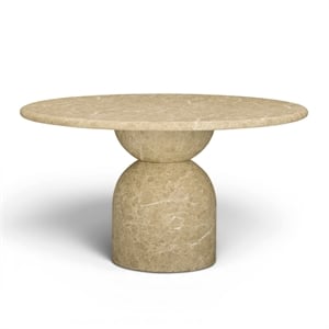Cynthia Light Emperador Faux Marble Indoor / Outdoor Dining Table