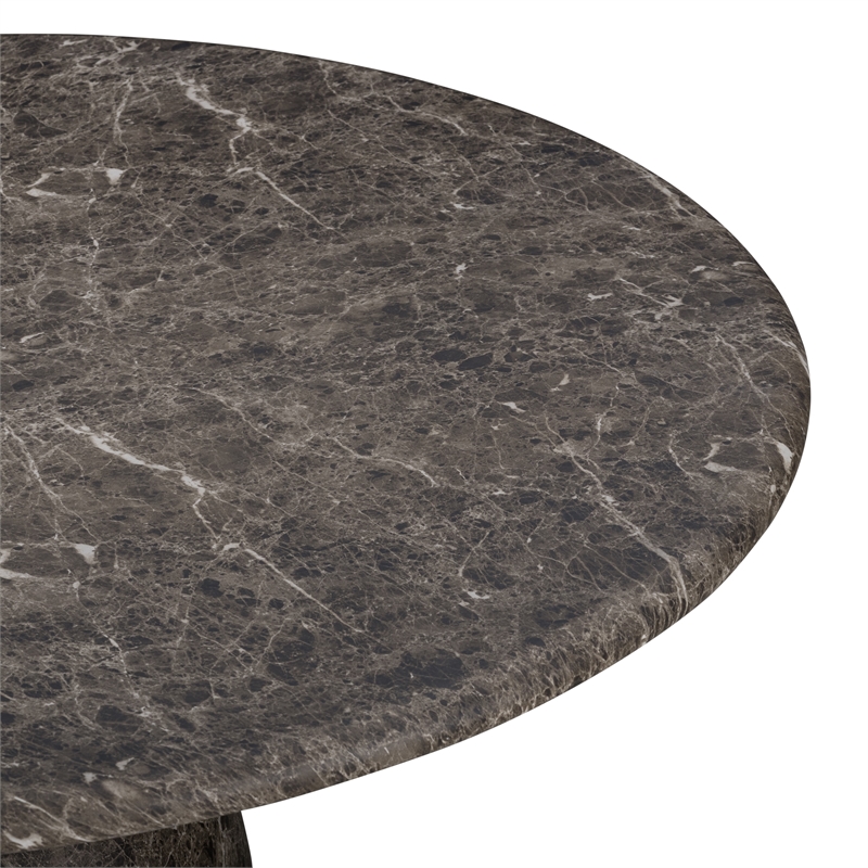 Cynthia Dark Emperador Faux Marble Indoor / Outdoor Dining Table