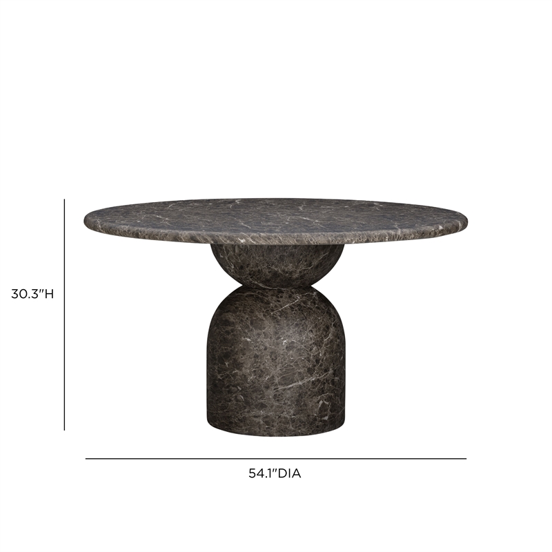 Cynthia Dark Emperador Faux Marble Indoor / Outdoor Dining Table