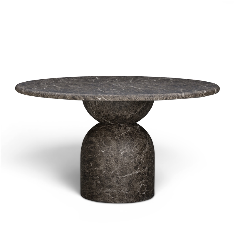 Cynthia Dark Emperador Faux Marble Indoor / Outdoor Dining Table