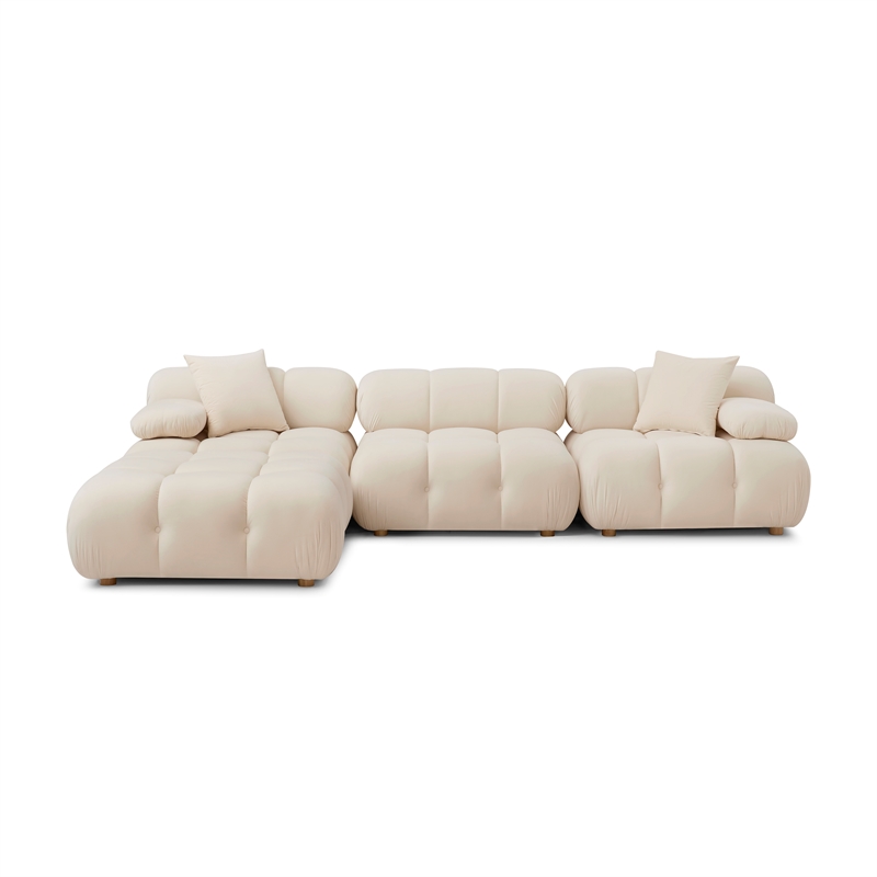Calliope Cream Performance Velvet 4-piece Modular Sectional