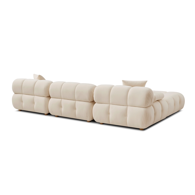 Calliope Cream Performance Velvet 4-piece Modular Sectional