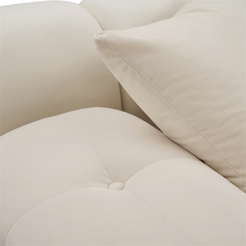 Calliope Cream Performance Velvet 4-piece Modular Sectional