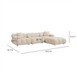 Calliope Cream Performance Velvet 4-piece Modular Sectional