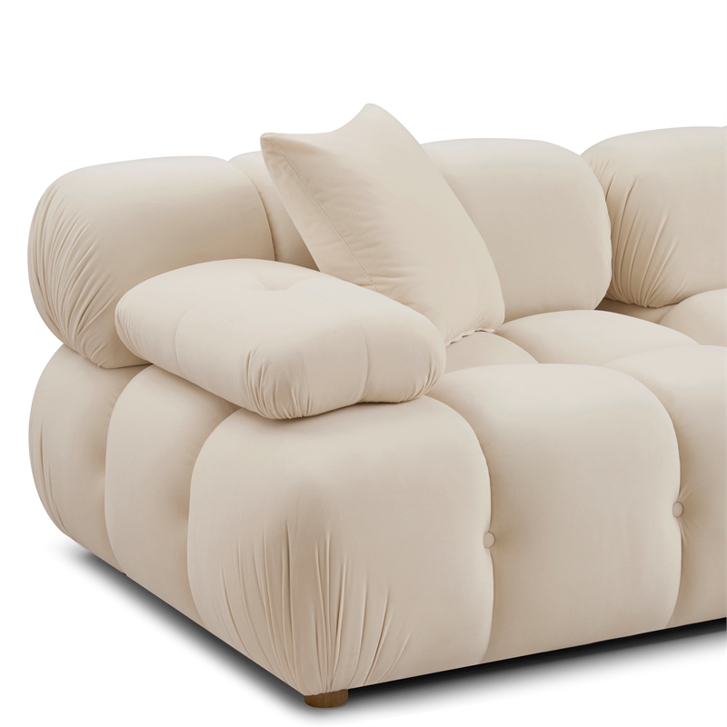 Calliope Cream Performance Velvet Modular Loveseat