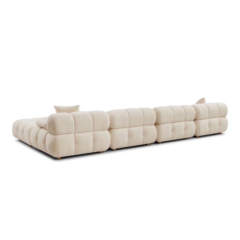 Calliope Cream Performance Velvet 6-piece Modular U-Sectional