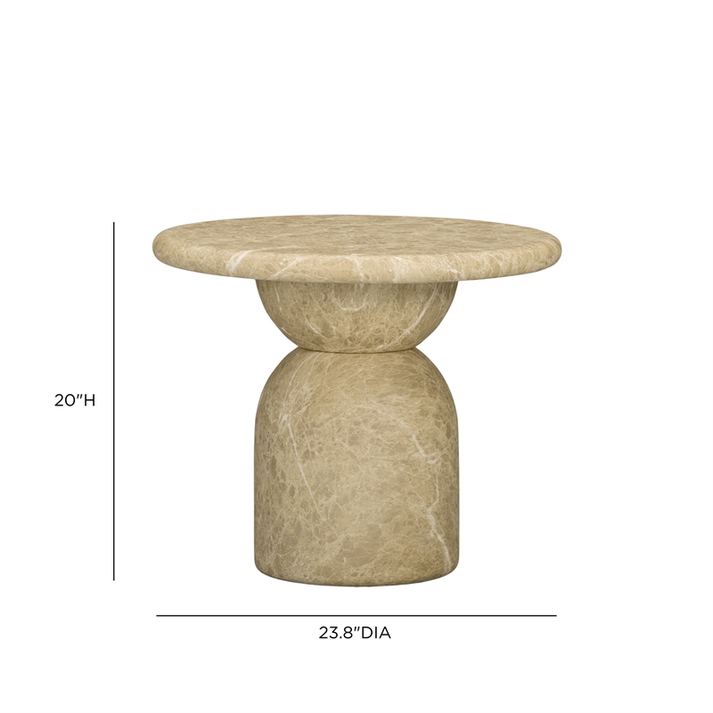 Cynthia Light Emperador Faux Marble Indoor / Outdoor Side Table