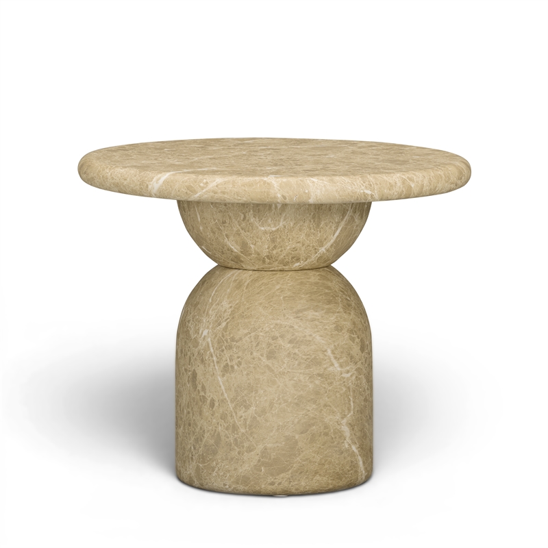 Cynthia Light Emperador Faux Marble Indoor / Outdoor Side Table