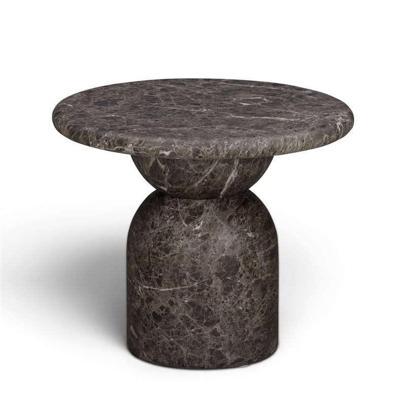 Cynthia Dark Emperador Faux Marble Indoor / Outdoor Side Table