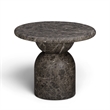 Cynthia Dark Emperador Faux Marble Indoor / Outdoor Side Table