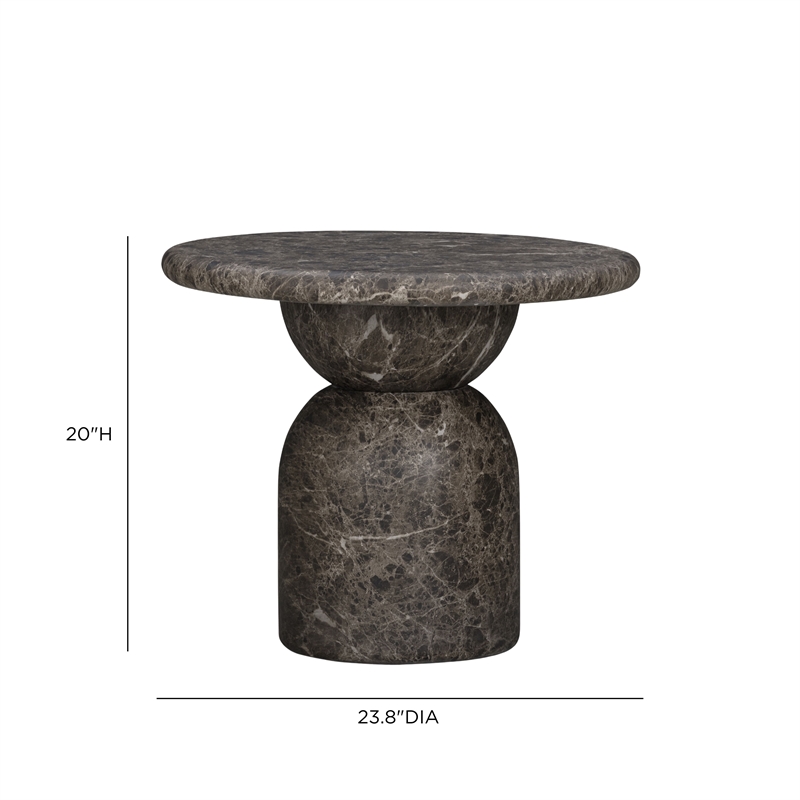 Cynthia Dark Emperador Faux Marble Indoor / Outdoor Side Table
