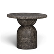 Cynthia Dark Emperador Faux Marble Indoor / Outdoor Side Table