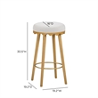 Oodle Cream Performance Vegan Mohair Natural Bar Stool