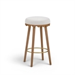 Oodle Cream Performance Vegan Mohair Light Walnut Bar Stool