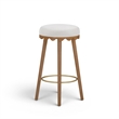 Oodle Cream Performance Vegan Mohair Light Walnut Bar Stool