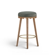 Oodle Green Performance Vegan Mohair Light Walnut Bar Stool