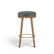 Oodle Green Performance Vegan Mohair Light Walnut Bar Stool