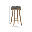 Oodle Green Performance Vegan Mohair Light Walnut Bar Stool