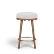 Oodle Cream Performance Vegan Mohair Light Walnut Counter Stool
