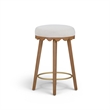 Oodle Cream Performance Vegan Mohair Light Walnut Counter Stool