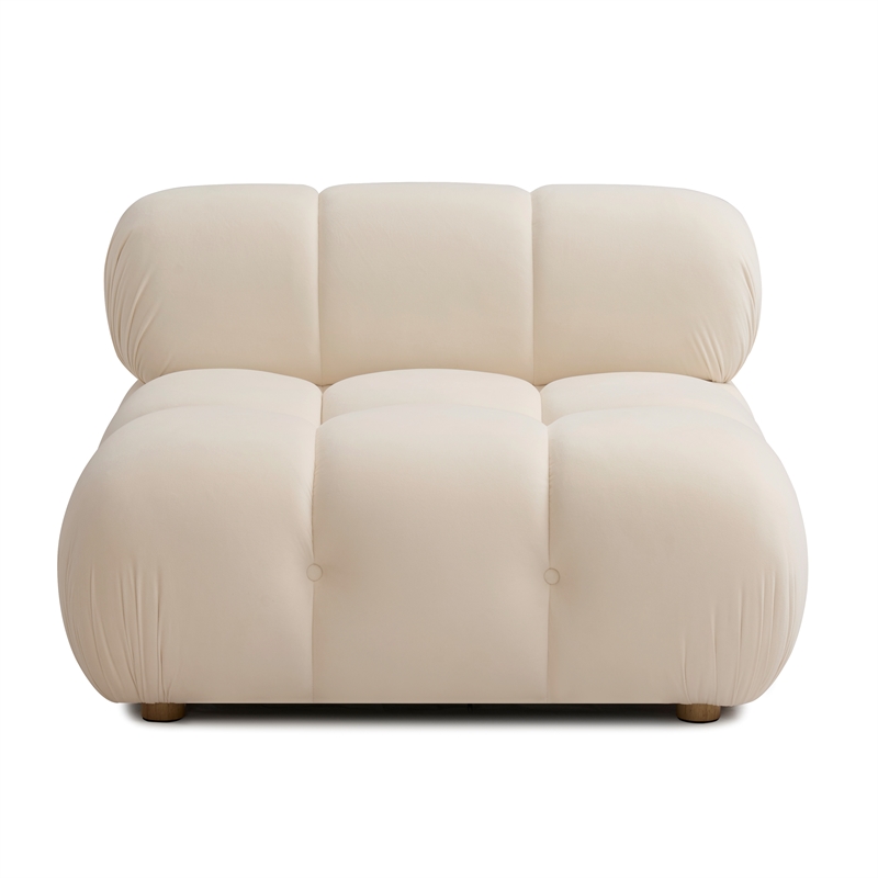 Calliope Cream Performance Velvet Modular Armless Chair
