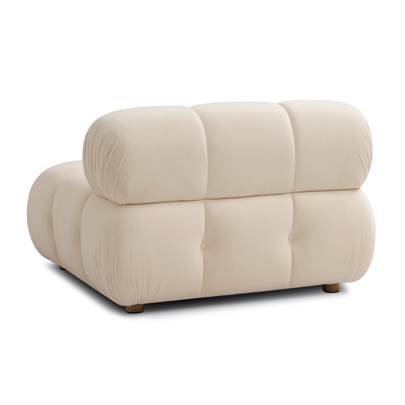 Calliope Cream Performance Velvet Modular Armless Chair