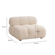 Calliope Cream Performance Velvet Modular Armless Chair